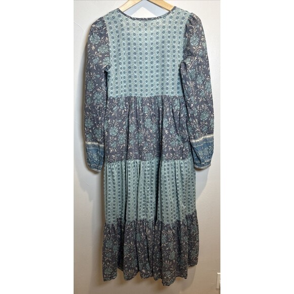 American Eagle Maxi Dress Blue Floral Tiered Women's Size XS - Picture 5 of 15